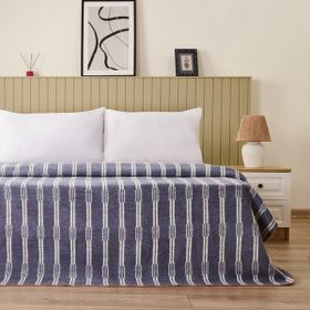 Evidea Soft Mavruz Mavi 200x220 cm Pamuklu Çift Kişilik Battaniye