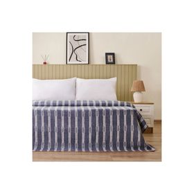 Evidea Soft Mavruz Mavi 200x220 cm Pamuklu Çift Kişilik Battaniye