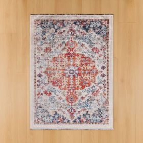 Evidea Soft Milas Gri 160x230 cm Madalyon Desenli Halı