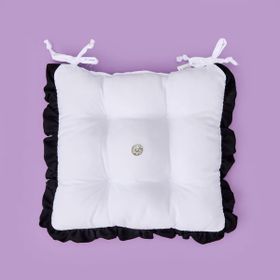Evidea Soft Nora 40x40 cm Beyaz Siyah Sandalye Minderi