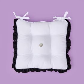 Evidea Soft Nora 40x40 cm Beyaz Siyah Sandalye Minderi