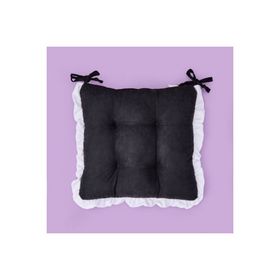 Evidea Soft Nora 40x40 cm Beyaz Siyah Sandalye Minderi