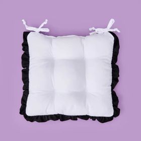 Evidea Soft Nora 40x40 cm Beyaz Siyah Sandalye Minderi