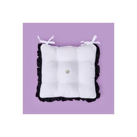 Evidea Soft Nora 40x40 cm Beyaz Siyah Sandalye Minderi