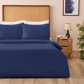 Evidea Soft Oxford Lacivert Yastıklı Çift Kişilik Nevresim Takımı