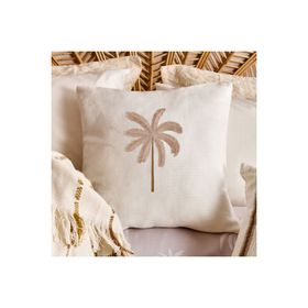 Evidea Soft Palm Breeze Nakışlı Ekru 45x45 cm Kırlent
