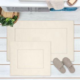 Evidea Soft Pete Beyaz 60x100 cm + 50x60 cm 2'li Banyo Paspası