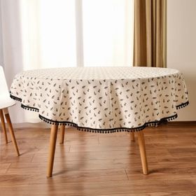 Evidea Soft Pine Ekru 150x150 cm Yuvarlak Masa Örtüsü