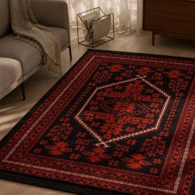 Evidea Soft Ruby Afgan Desenli Kırmızı 120x180 cm Halı