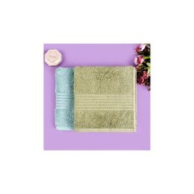 Evidea Soft Samantha Haki Mavi 50x100 cm 2'li Havlu Seti