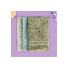 Evidea Soft Samantha Mint Haki Mavi 30x50 cm 3'lü Havlu Seti