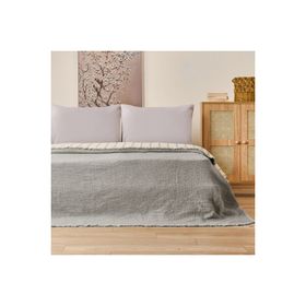 Evidea Soft Serena Ekru Antrasit 230x250 CM Çift Kişilik Yatak Örtüsü