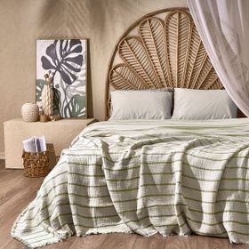 Evidea Soft Serena Ekru Haki 170x230 CM Tek Kişilik Yatak Örtüsü