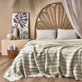 Evidea Soft Serena Ekru Haki 170x230 CM Tek Kişilik Yatak Örtüsü