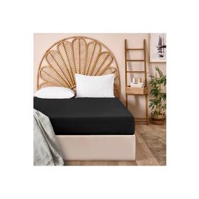 Evidea Soft Siyah 260x270 cm Çift Kişilik Düz Kenar Çarşaf