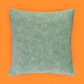 Evidea Soft Şönil Çiçek Yeşil 45x45 cm Kırlent Kılıfı