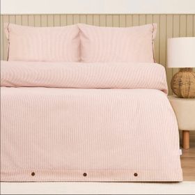 Evidea Soft Stripe Kiremit Çift Kişilik Nevresim Takımı