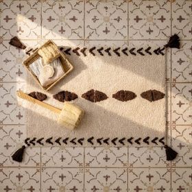 Evidea Soft Tufting Thek Ekru 60x90 cm Banyo Paspası