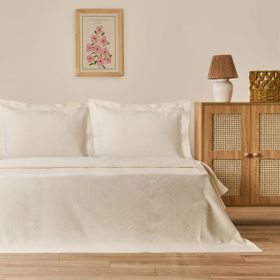 Evidea Soft Velinora Krem 220x240 cm Çift Kişilik Yatak Örtüsü Seti