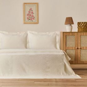 Evidea Soft Velinora Krem 220x240 cm Çift Kişilik Yatak Örtüsü Seti