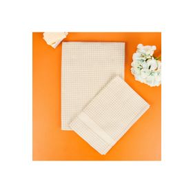 Evidea Soft Waffle Açık Bej 60x110 cm + 40x60 cm 2'li Havlu Seti