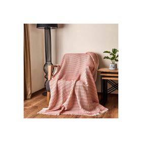 Evidea Soft Waffle Ekru Bordo 120x170 cm Koltuk Şalı