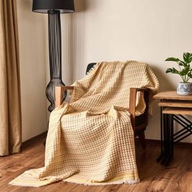 Evidea Soft Waffle Ekru Sarı 120x170 cm Koltuk Şalı