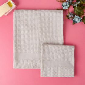 Evidea Soft Waffle Gri 60x110 cm + 40x60 cm 2'li Havlu Seti
