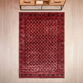 Evidea Soft Zarmine Afgan Desenli Kırmızı 160x230 cm Halı