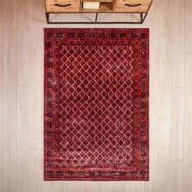 Evidea Soft Zarmine Afgan Desenli Kırmızı 160x230 cm Halı