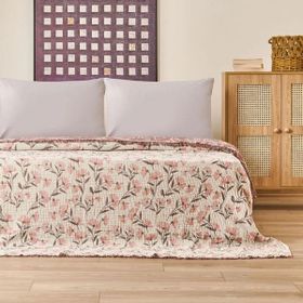 Evidea Vinerya Soft Krem 160x255 cm Tek Kişilik Yatak Örtüsü