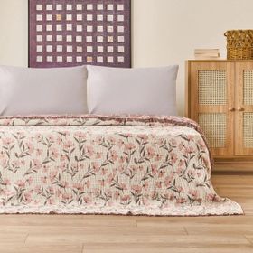 Evidea Vinerya Soft Krem 160x255 cm Tek Kişilik Yatak Örtüsü