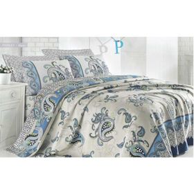 Evim Home Paisley Mavi Exclusive Ranforce Çift Kişilik Pike Takımı