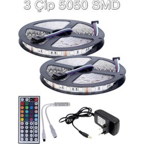 Evim Led Rgb 10 Metre 44 Tuş Kumanda 5050 Smd 3 Çip Tak Çalıştır Led Setİ