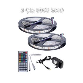 Evim Led Rgb 10 Metre 44 Tuş Kumanda 5050 Smd 3 Çip Tak Çalıştır Led Setİ