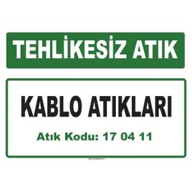 Evim Shopping A-170411 1 Kablo Atıkları Uyarı Levhası