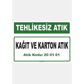 Evim Shopping A-200101-1 Kağıt ve Karton Atık Uyarı Levhası