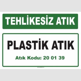 Evim Shopping A-200139-1 Plastik Atık Uyarı Levhası