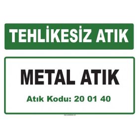 Evim Shopping A-200140-1 Metal Atık Uyarı Levhası