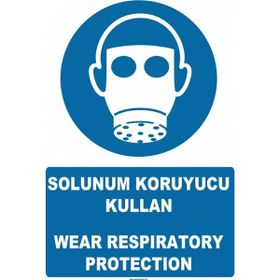 Evim Shopping AT 1358 Solunum Koruyucu Kullan Wear Respiratory Protection Uyarı Levhası