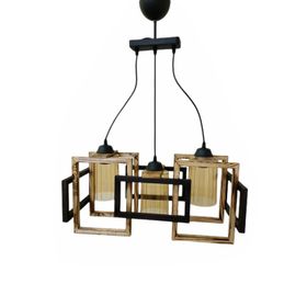Evimdesign Fella 3'lü Ahşap Naturel 2'li Set Avize