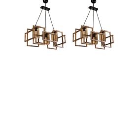 Evimdesign Fella 3'lü Ahşap Naturel 2'li Set Avize