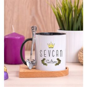 Evimizin Sultanı Siyah Kaşıklı Kupa Bardak