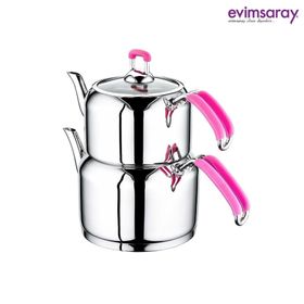 Evimsaray S-1147 Safir Pembe Çaydanlık