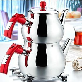 Evimsaray Şelale Aile Çaydanlık Takımı kırmızı