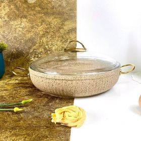 Evita İstiridye Gold Granit 28 cm Basık Tencere
