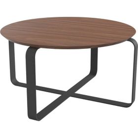 Evka Alonzo Metal Ayak Siyah Statik Ceviz Tabla Orta Sehpa