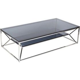 Evka Black Geo Camlı Metal Orta Sehpa