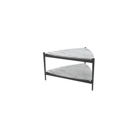 Evka Margina Metal Ayak Siyah Statik Beyaz Mermer Tabla Orta Sehpa