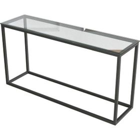 Evka Potrica Metal Siyah Ayak Şeffaf Cam Tabla Dresuar